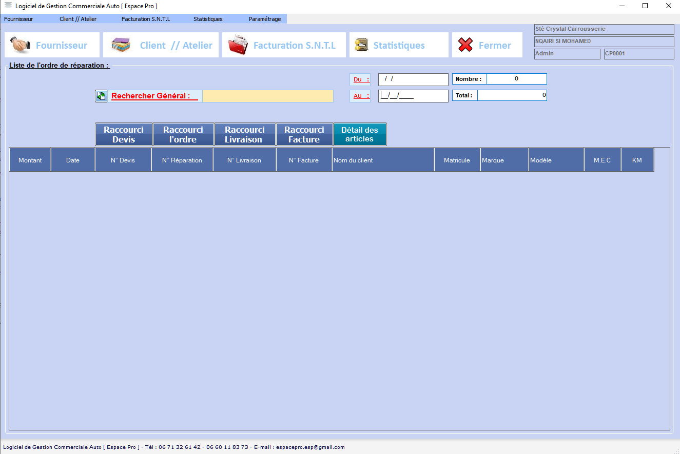 🚗 ESPACEPRO AUTO – Logiciel de Gestion Automobile Sans Stock (Version Locale)